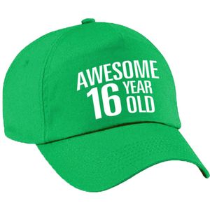 Awesome 16 year old verjaardag pet / cap groen voor dames en heren - baseball cap - verjaardags cadeau - petten / caps
