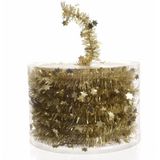 6x Kerstboom sterren folie slingers goud 700 cm - Lametta guirlande folieslingers goud - Kerstversiering en decoratie