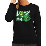 St. Patricks day sweater zwart voor dames - Luck of the Irish - Ierse feest kleding / trui/ outfit/ kostuum