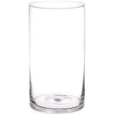 2x Rechte cilinder vazen glas 30 cm - Glazen bloemenvazen