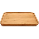 Bamboe houten broodplank/serveerplank vierkant 30 cm - Dienbladen van hout