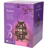 Set van 3x Stuks Solar Lantaarn Metaal Zwart met Hengsel 18,5 cm - Tuinlantaarns - Solarverlichting