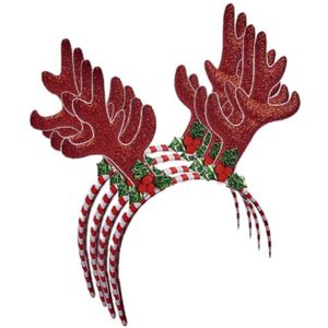 4x stuks kerst diadeems/haarbanden rendier gewei 24 cm - Kerstaccessoires/tiara/diademen