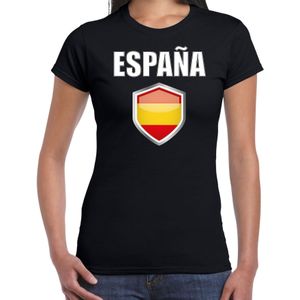 Spanje landen t-shirt zwart dames - Spaanse landen shirt / kleding - EK / WK / Olympische spelen Espana outfit