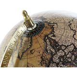 Decoratie wereldbol/globe bruin/goud op mango houten voet/standaard 40 x 22 cm -  Landen/continenten topografie