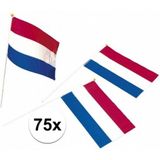 75x Kunsttof zwaaivlaggetje Holland