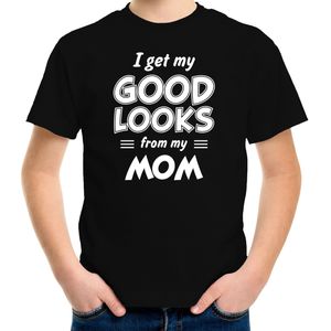 I get my good looks from my mom cadeau t-shirt zwart voor kinderen - unisex - jongens / meisjes