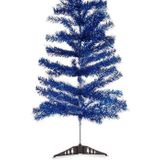 Krist+ Kunst kerstboom - klein - ijsblauw - 120 cm - metalen voet - kunstbomen