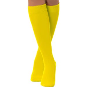 Partychimp Verkleed kniesokken/kousen - geel - one size - voor dames