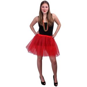 Tule carnaval verkleed rokje voor dames rood - Fifties/Sixties/Seventees thema verkleedkleding