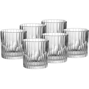 Set van 6x stuks drinkglazen/whisky glazen transparant 310 ml Manhattan