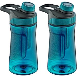 B- 2x -Home Waterfles / drinkfles / sportfles Aquamania - blauw - 730 ml - kunststof - bpa vrij - lekvrij - Stijlvolle fles