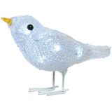 2x Kerstverlichting figuren voor buiten - Verlichte vogel LED 30 lampjes - 16 cm - Koel wit