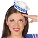 Verkleed Verkleed diadeem mini hoedje/pet - meisjes/dames - Matroos/sailor thema