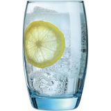 12x Stuks Waterglazen/Drinkglazen Transparant Blauw 350 ml - Glazen - Drinkglas/Waterglas/Sapglas