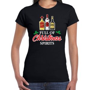 Bellatio Decorations Foute drank humor Kerst T-shirt - dames - zwart