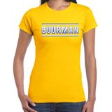 Buurman verkleed t-shirt geel voor dames - buurman carnaval / feest shirt kleding / kostuum