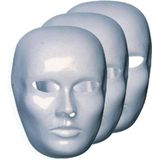 Set van 8x stuks wit blanco maskers dames gezicht - Zelf te beschilderen of te decoreren