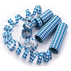 15x Rolletje Beieren Oktoberfest thema serpentines versiering - Bierfeest feestartikelen - Decoratie blauw/wit