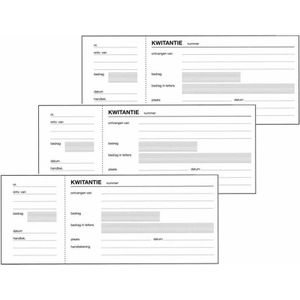 Set van 3 kwitantieboekjes 100 vel - Kwitantieboekjes bonnenboekjes kassaboekjes