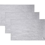 6x Rechthoekige glitter placemats/onderleggers zilver 44 x 29 cm - Diner/kerstdiner placemats