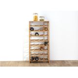 5Five Wijnrek/flessenrek - 8 lagen - bamboe hout - 32 flessen - 45 x 24 x 89 cm