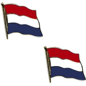 Set van 4x stuks speldjes Pin Vlag Nederland ca 20 mm - Holland supporters fans artikelen