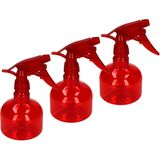 Plasticforte waterverstuiver/plantenspuit - 3x stuks - rood - 330 ml - Schoonmaakspuiten