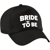 Vrijgezellenfeest dames petjes pakket - 1x Bride to Be zwart + 5x Bride Squad zwart - Vrijgezellen vrouw artikelen/ accessoires