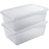 8x Voorraad/vershoudbakje hoog/diep 1 liter transparant plastic/kunststof - 18 x 12 x 7 cm - Vienna - Vershouddoos bakjes