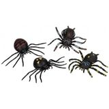 Set van 2x stuks nep spinnen Creepy 13 cm - Enge Halloween/Horror decoratie beestje/dieren