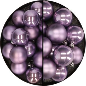 Kerstballen - kunststof - 28x stuks - lichtpaars - 4 en 6 cm