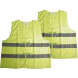 Set van 4x stuks reflecterend veiligheidsvest neon geel voor volwassenen