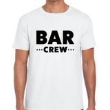 Bar crew tekst t-shirt wit heren - evenementen staff / personeel shirt