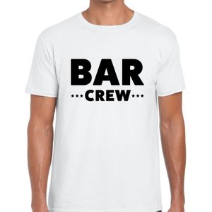 Bar crew tekst t-shirt wit heren - evenementen staff / personeel shirt