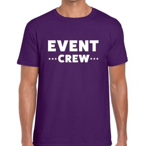 Event crew tekst t-shirt paars heren - evenementen staff  / personeel shirt