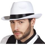 4x stuks witte maffia gangster hoed voor volwassenen - Carnaval verkleed hoeden