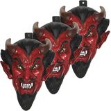 3x stuks halloween/Horror party plastic duivel wand/muur versiering masker