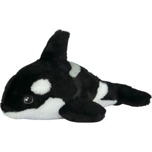 Nature Planet Knuffeldier Orka - zachte pluche stof - premium knuffels - zwart/wit - 35 cm - zeedieren/vissen