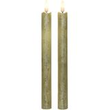 Kaarsen set van 8x stuks Led dinerkaarsen glitter goud 24 cm - Woondecoratie - Elektrische kaarsen