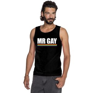 Gay Pride singlet shirt/ tanktop zwart Mister Gay heren - LGBT/ Homo shirts