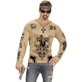 Tattoo shirt Gangster voor heren - Nep tatoeages shirt - Maffia/gangster verkleedkleding/kostuum