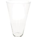 Transparante home-basics Conische vaas/vazen van glas 30 x 19 cm - Bloemen/takken/boeketten vaas voor binnen gebruik