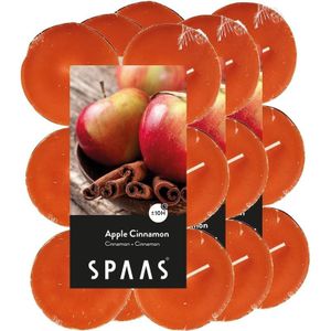36x Maxi geurtheelichtjes Apple Cinnamon 10 branduren - Geurkaarsen appel/kaneel geur - Grote waxinelichtjes