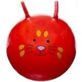 2x stuks speelgoed Skippyballen met dieren gezicht rood en blauw 46 cm - Buitenspeelgoed