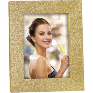 Houten fotolijstje goud met glitters 21 x 25 cm geschikt voor een foto van 15 x 20 cm