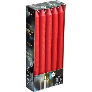 40x Rode dinerkaarsen 24 cm 8 branduren - Geurloze kaarsen - Huishoudkaarsen/tafelkaarsen/kandelaarkaarsen