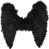 Zwarte engelen vleugels 50 cm