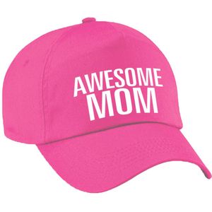 Awesome mom pet / cap roze voor dames - Moederdag - baseball cap - cadeau petten / caps voor mama / moeder