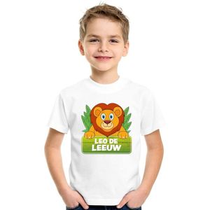 Leo de leeuw t-shirt wit voor kinderen - unisex - leeuwen shirt - kinderkleding / kleding